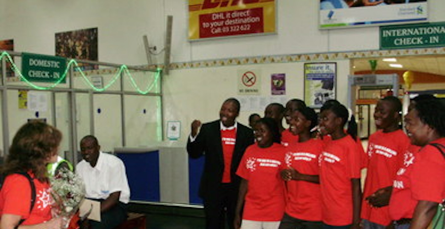 Picture of African Street Orphans Christmas Day Singing At Airport Custom T-Shirt Design African Street Orphans Christmas Day Singing At Airport T-Shirt Photo